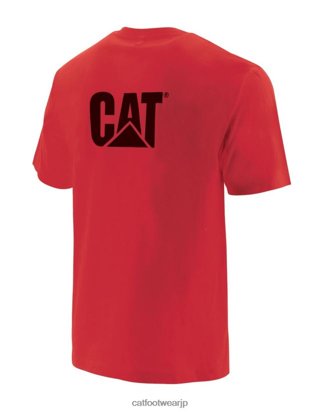 トレードマークのポケットTシャツ 赤 男性 N2JB0V236 Caterpillar |トップス＆アウター